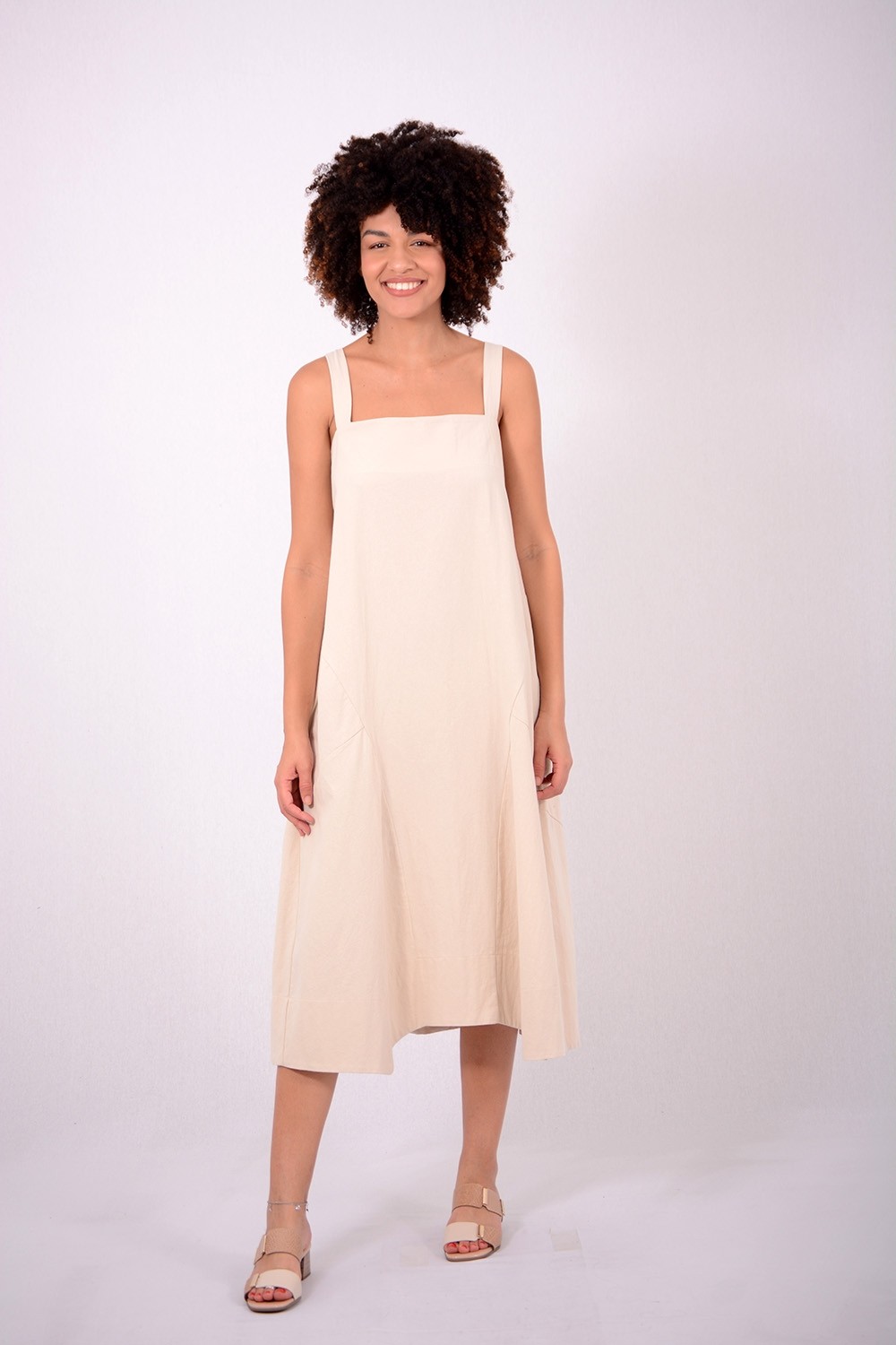 VESTIDO ALGODÃO RECORTADO COM ALÇA