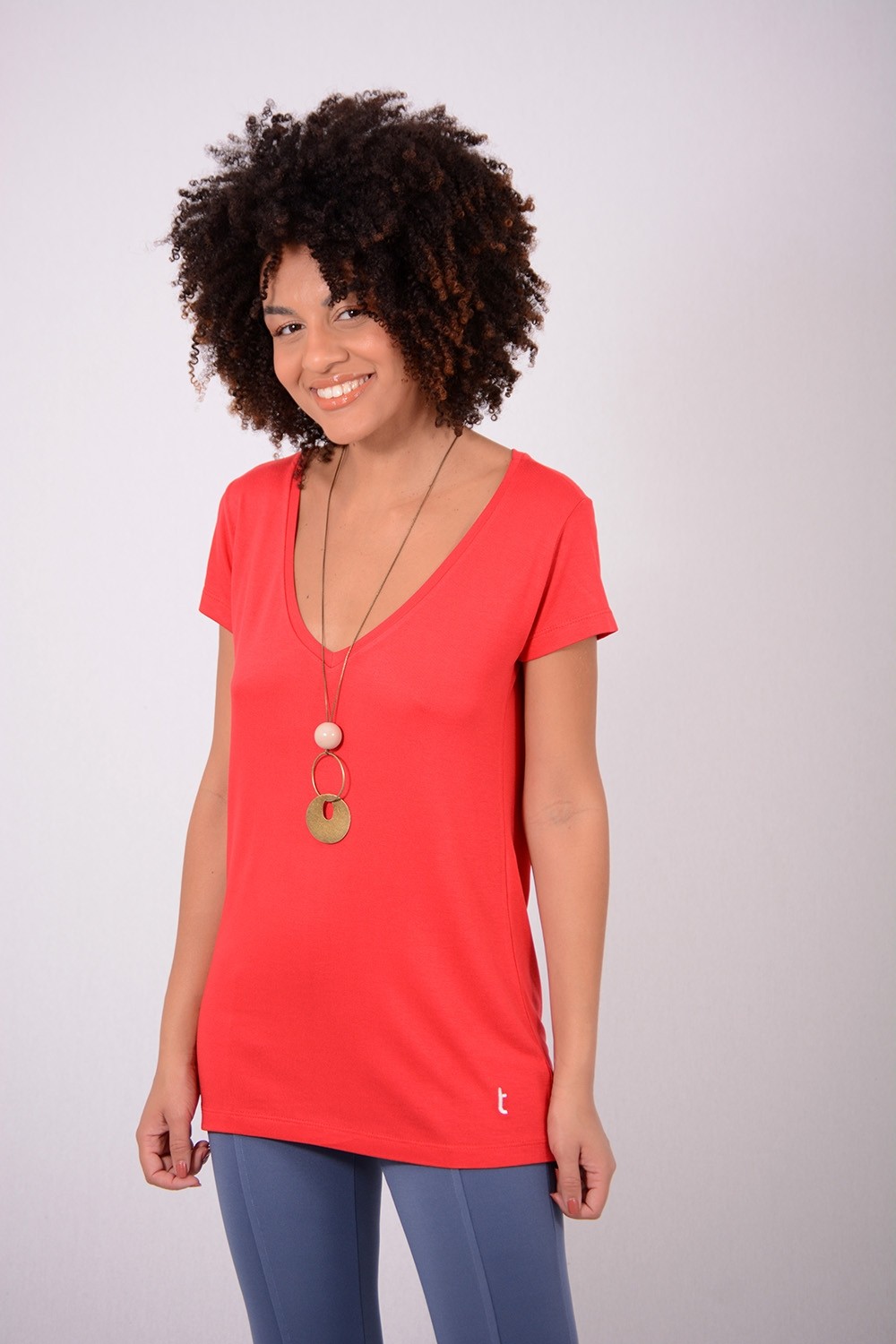 BLUSA DE MALHA TRICOT DECOTE V
