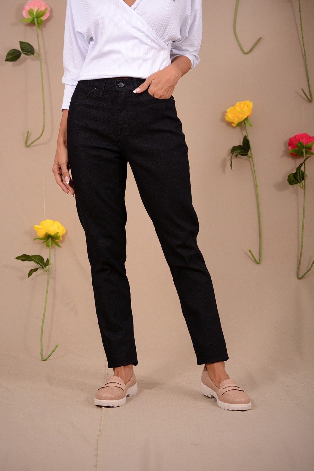 CALÇA JEANS RETA BASICA