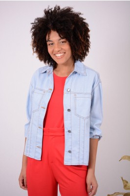 JAQUETA JEANS PESPONTO