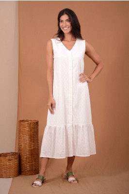 VESTIDO MIDI ALGODÃO