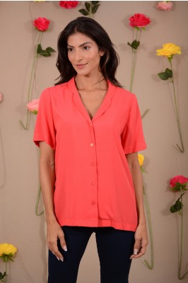 CAMISA VISCOSE DETALHE BOTOES COLOR