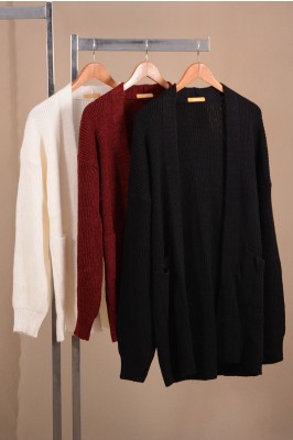 CASACO TRICOT BOLSOS